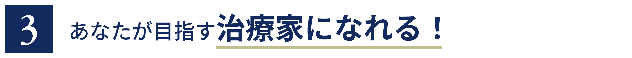 3 あなたが目指す治療家になれる！